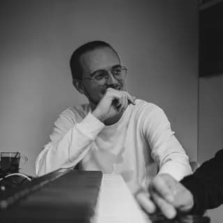 Remy Cooper in the studio